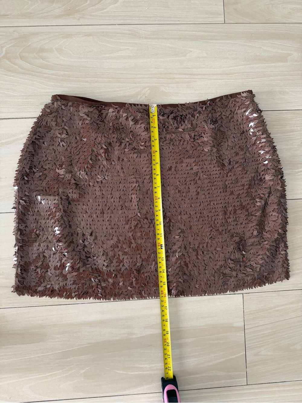 Zara Brown Sequin Mini Skirt - Picture 6 of 7
